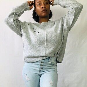 SAGE The Label fuzzy distressed sweater size Small